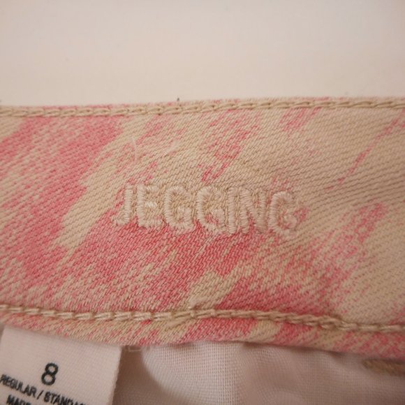 American Eagle Womens Jeggings Sz 8 Pink Stretch Jeans Inseam 26.5" Zip Cuff - Picture 5 of 8